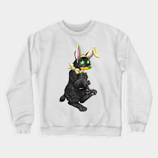 Bobtail BunnyCat: Black Tabby (Yellow) Crewneck Sweatshirt